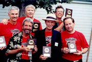 The Morticians with their hall of fame plaques